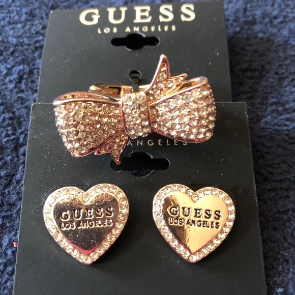 Guess Jewelry - Guess Rose gold stud earring and ring